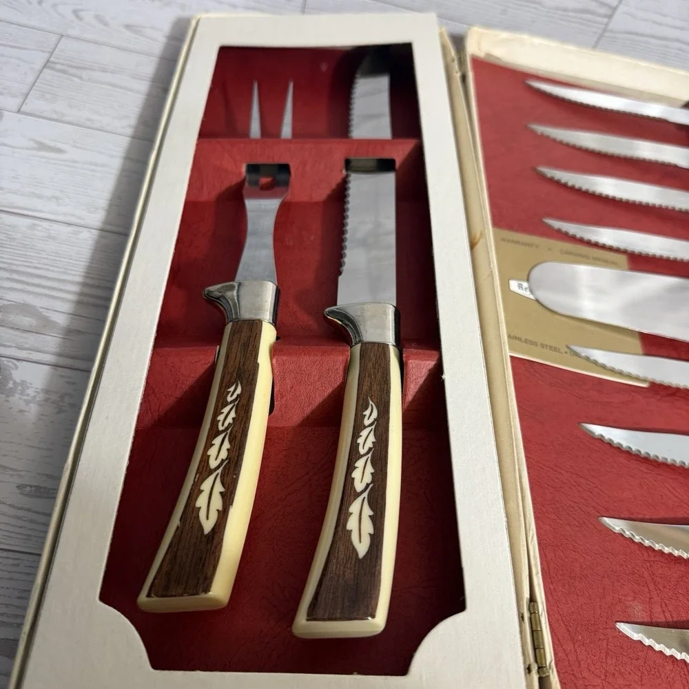 Vintage Regent Sheffield 19‎ Piece Treasure Chest Stainless Knife Set Cutlery